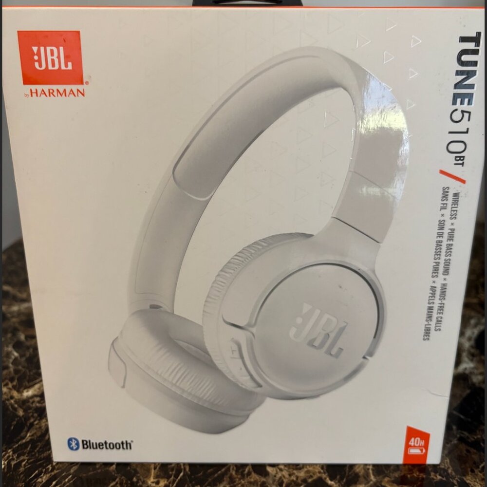 JBL - Tune 510BT Wireless On-Ear Headphones - White